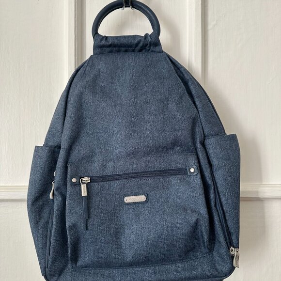 BAGGALLINI All Day Backpack AntiTheft RFID Protection w Wristlet Denim Blue main image 4